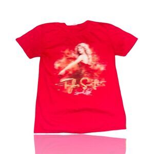 Vintage Taylor Swift Speak Now Tour T-Shirt Red Unisex M Graphic Print